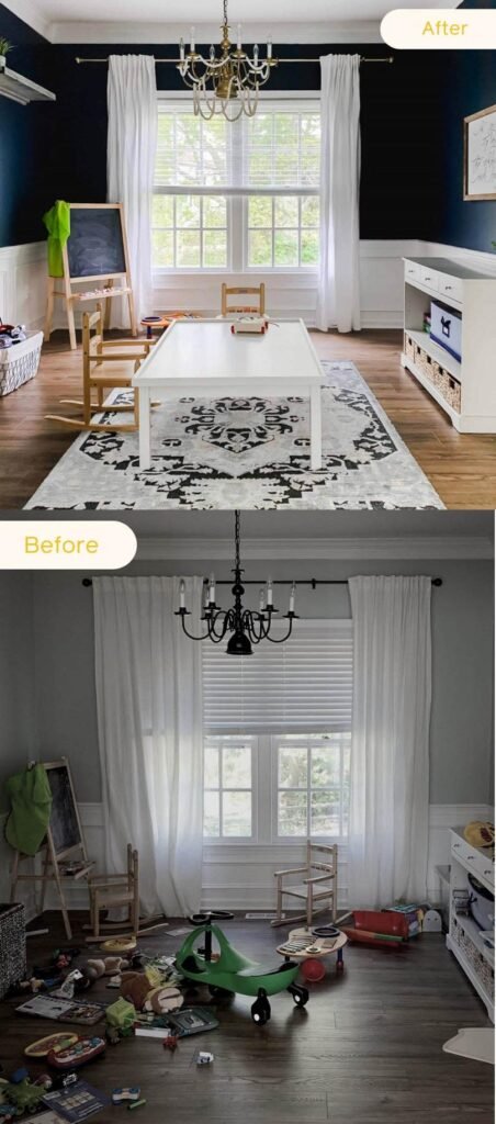 antes depois montagem