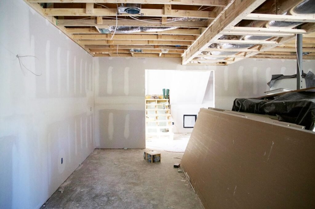 basement before afterdrywall